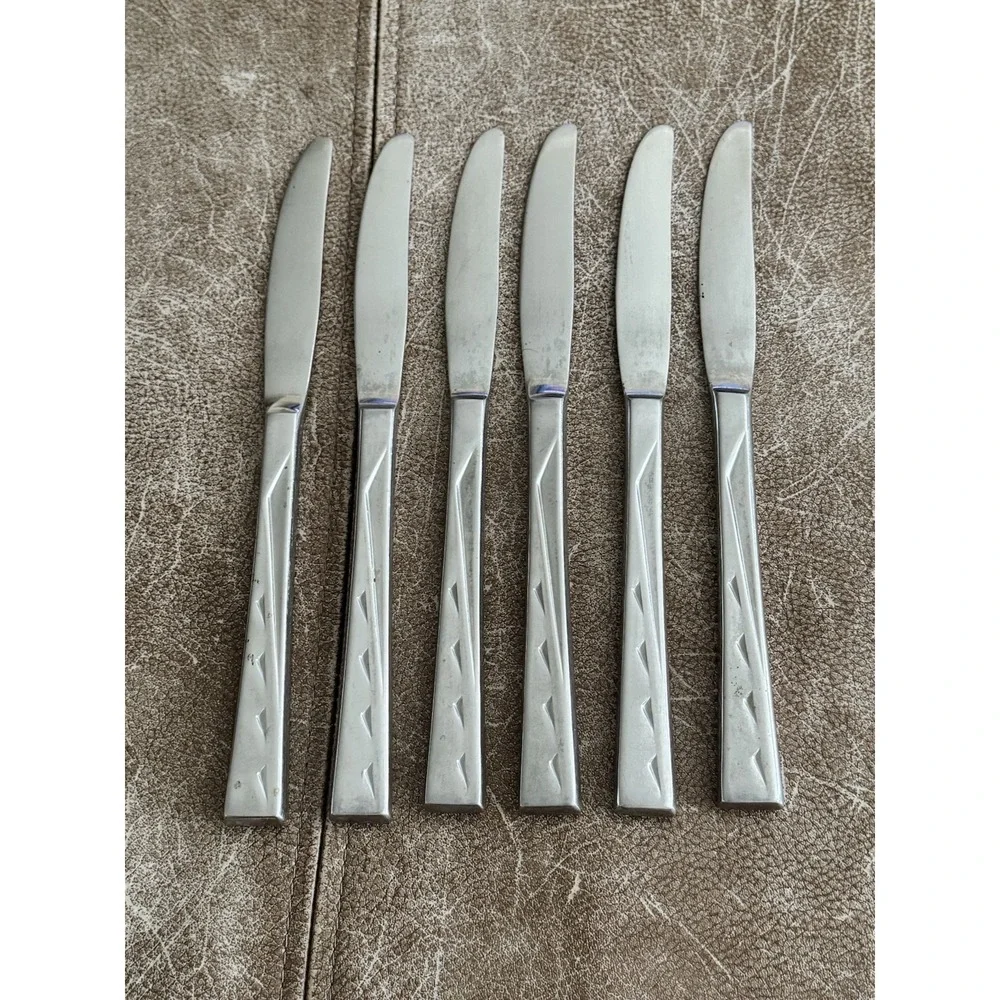 NSCO (National‎ Stainless) Japan Sea Cliff Pattern MCM 6 Dinner Knives Rare